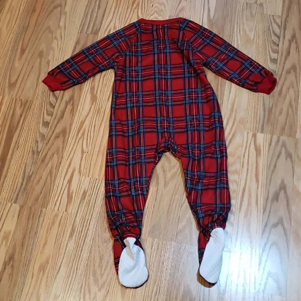 Macy's Family Christmas Pajamas plaid footies, sleeper